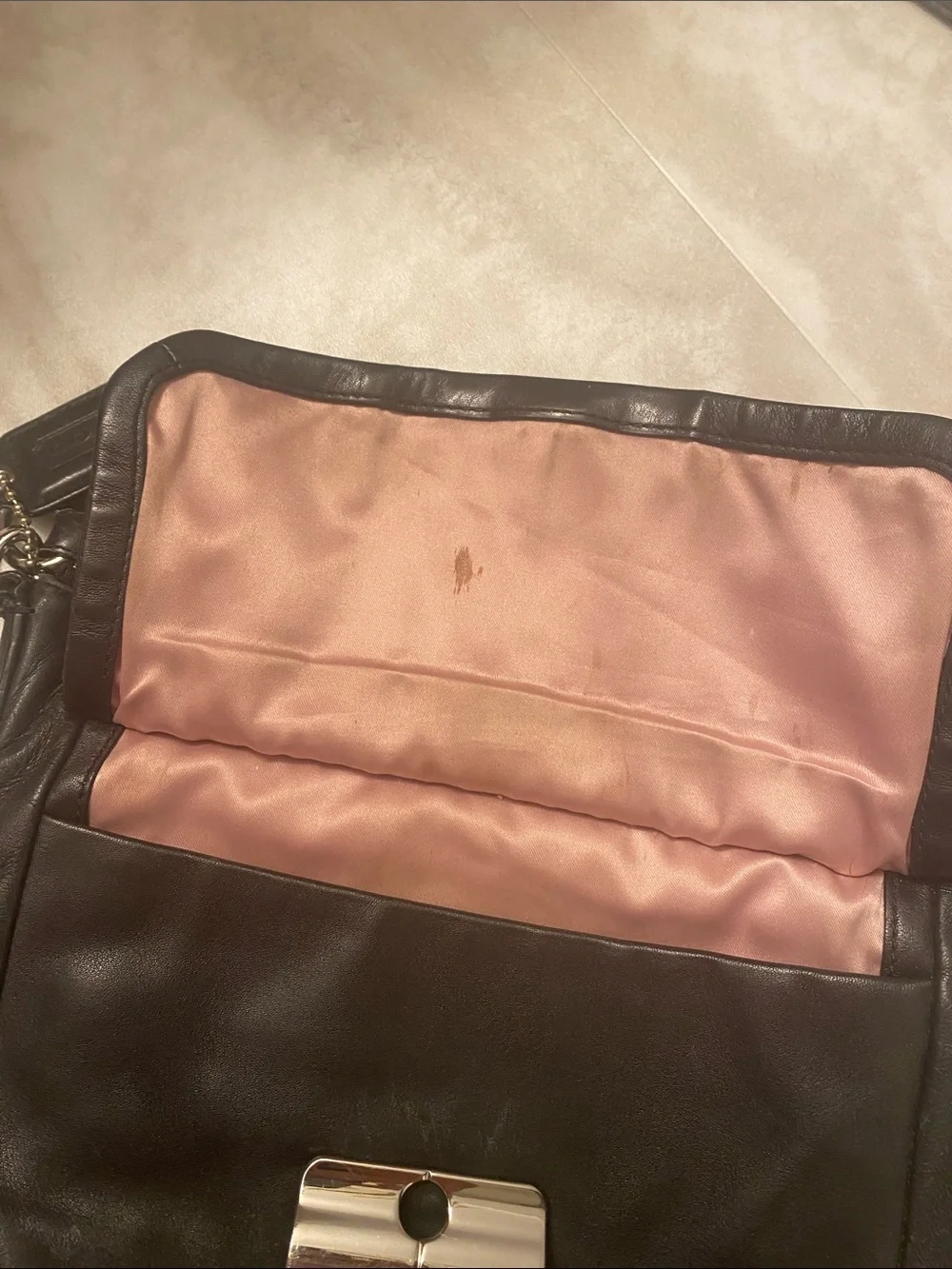 Coach Black Leather Crossbody with Turn-Lock Accent
